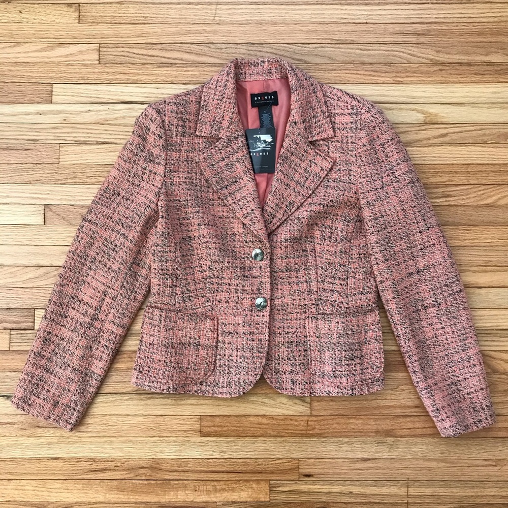 NWT Axcess Coral Tweed Blazer